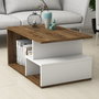 Hanah Home Mesa de café Arte 2042 nogal oscuro y blanco